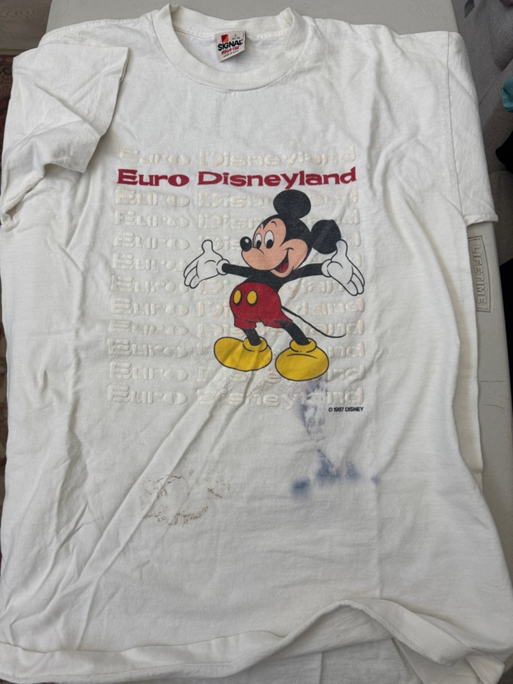 Euro Disneyland Mickey Mouse Graphic Tee - White